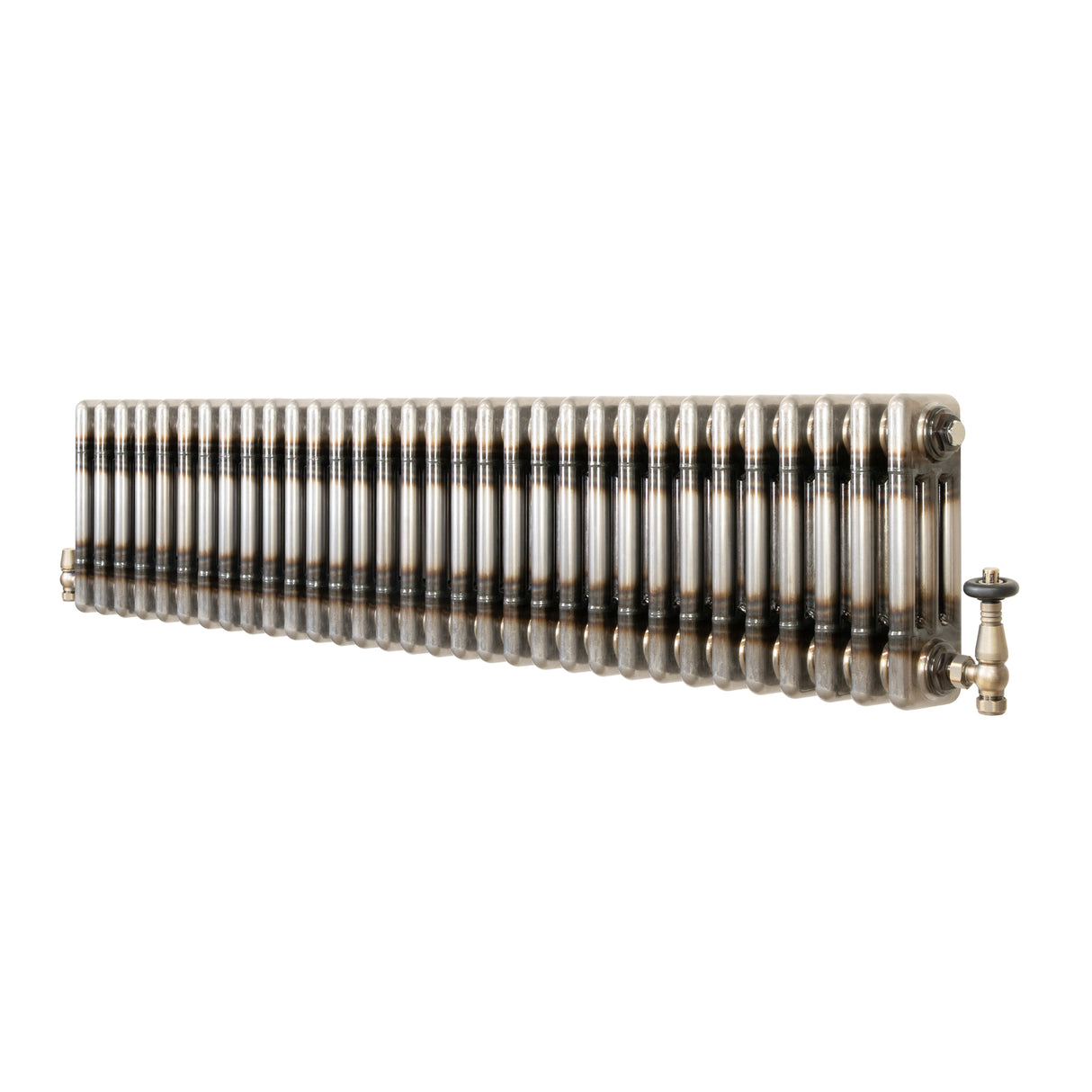 Radiador Tradicional de 3 Columnas y Válvulas - 300 x 1460mm - Metal Crudo