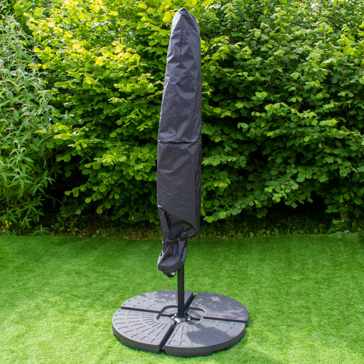 Sombrilla Voladiza LED de 3m con Base Redonda - Verde