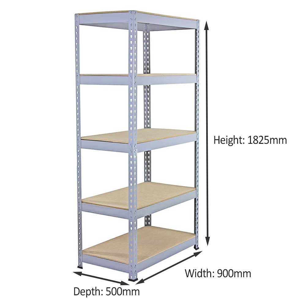 Monster Racking - 3 Estanterías Q-Rax de Acero Sin Tornillos Grises 90cm x 50cm x 182,5cm