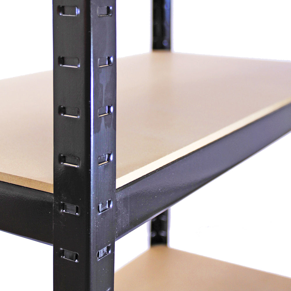 3 Estanterías de Acero Inoxidable Negras 90cm de Ancho