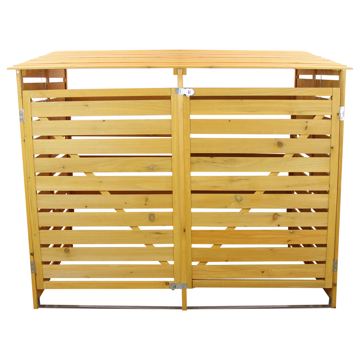 Doble Cobertizo para Contenedores de Basura de Madera para 2 Contenedores 240L