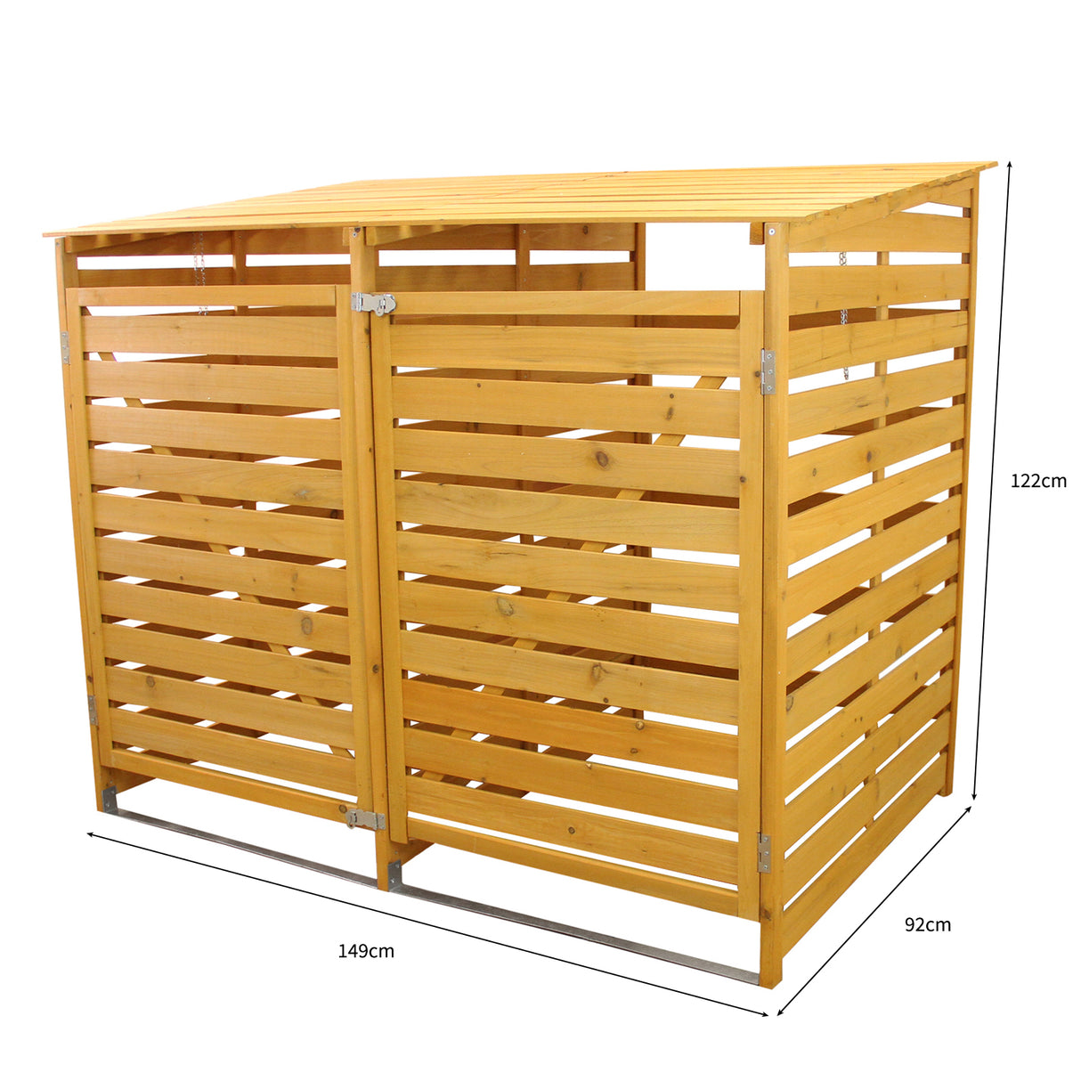 Doble Cobertizo para Contenedores de Basura de Madera para 2 Contenedores 240L