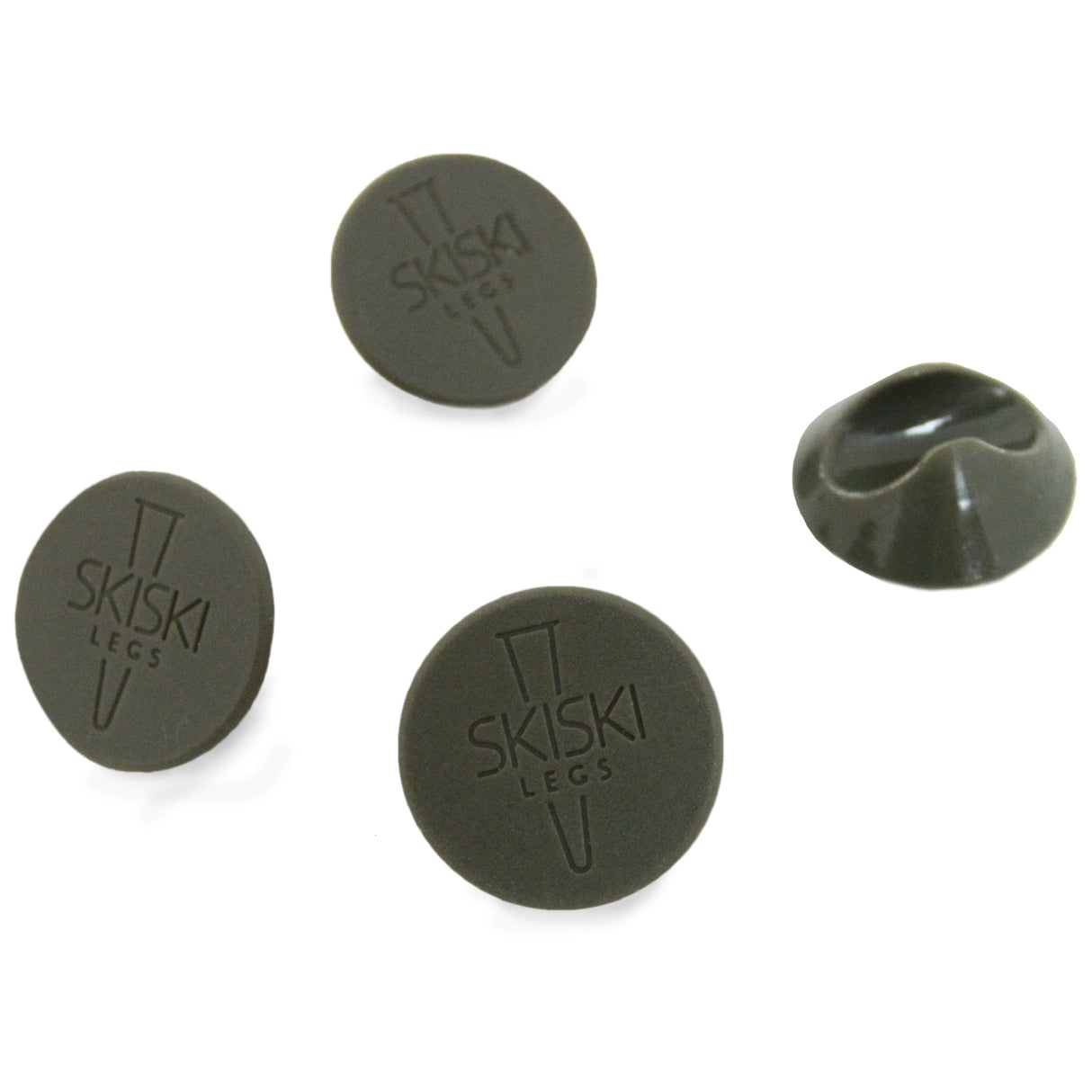 Protectores de patas de horquilla de 10 mm en color gris, con textura suave y forma redonda, ideales para proteger superficies