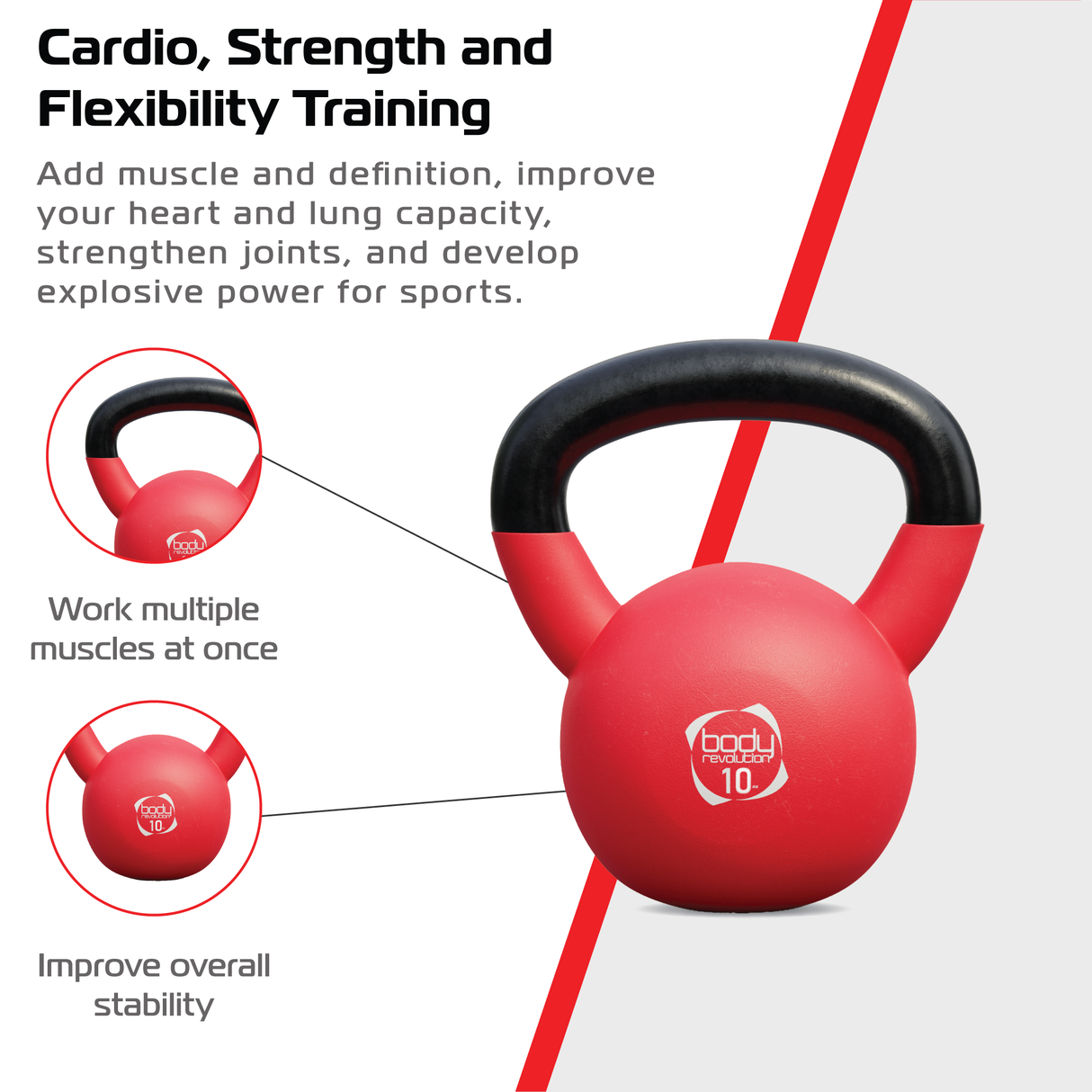 Pesa Rusa Kettlebell de Neopreno Body Revolution - 10kg