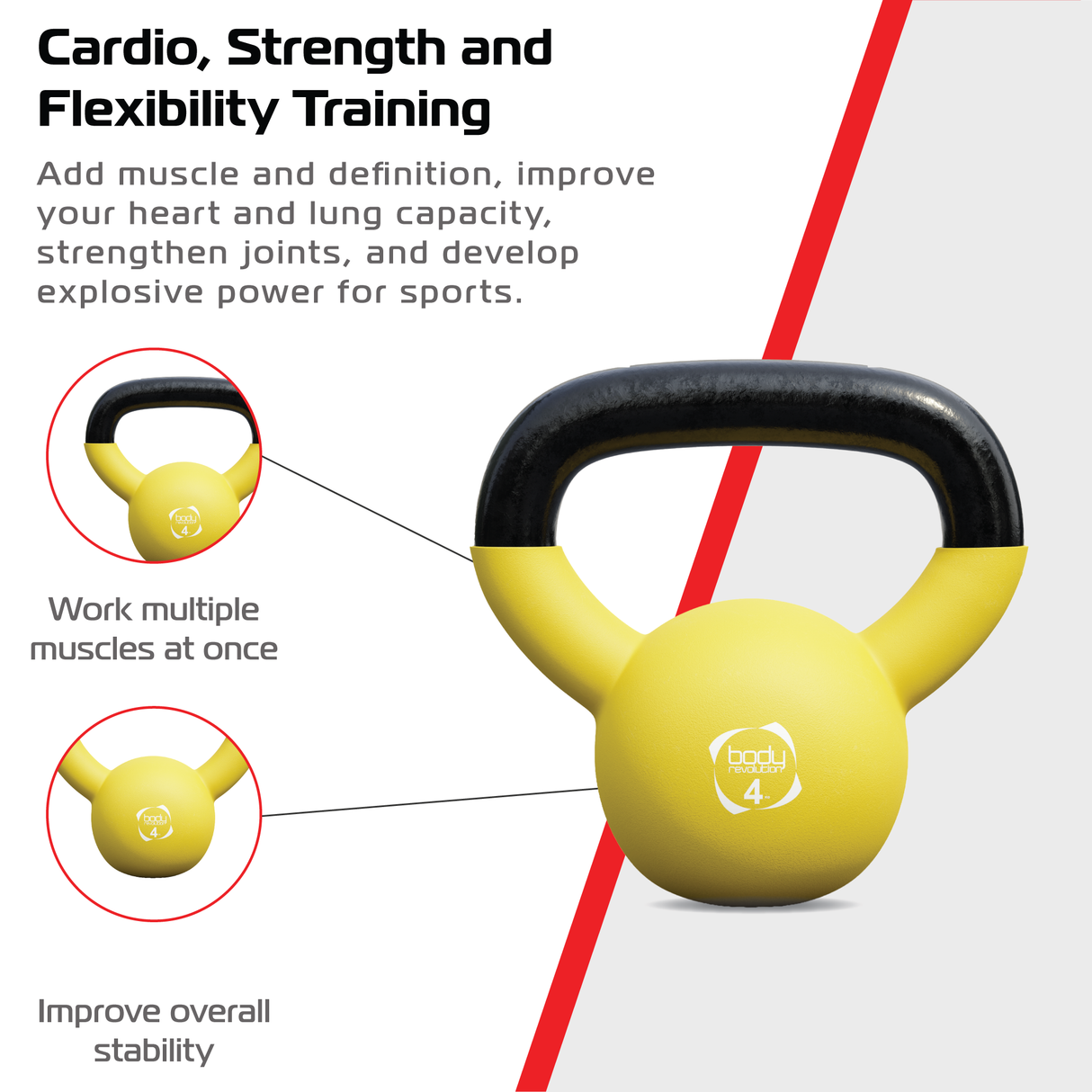 Pesa Rusa Kettlebell de Neopreno Body Revolution - 4 kg