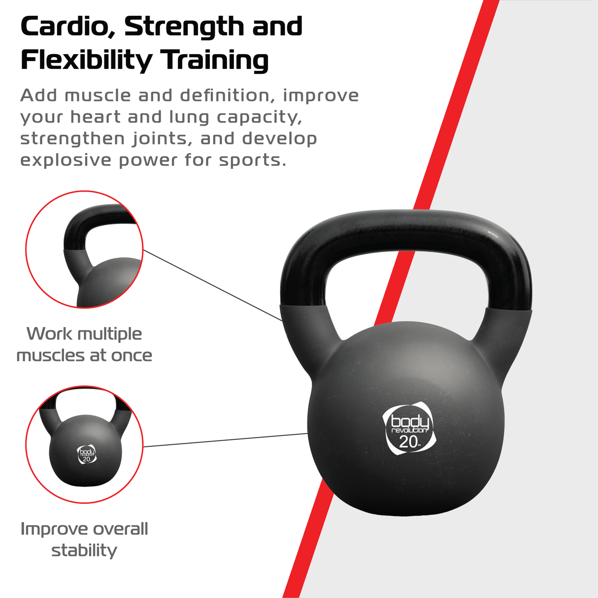 Pesa Rusa Kettlebell de Neopreno Body Revolution - 20kg