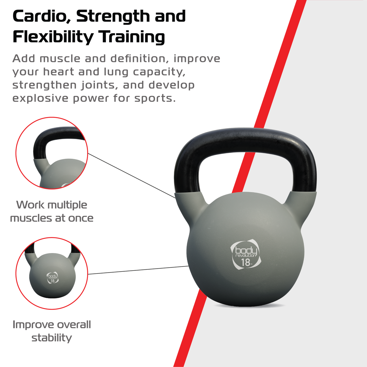 Pesa Rusa Kettlebell de Neopreno Body Revolution - 18kg