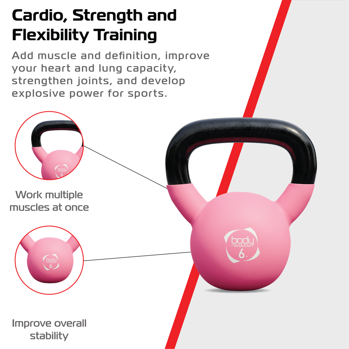 Pesa Rusa Kettlebell de Neopreno Body Revolution - 6kg