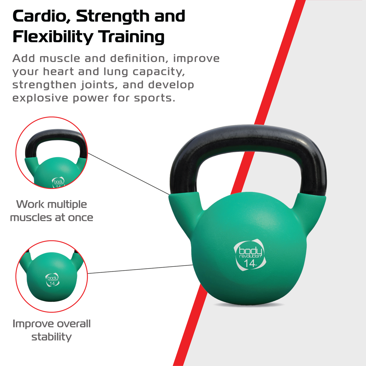 Pesa Rusa Kettlebell de Neopreno Body Revolution - 14kg
