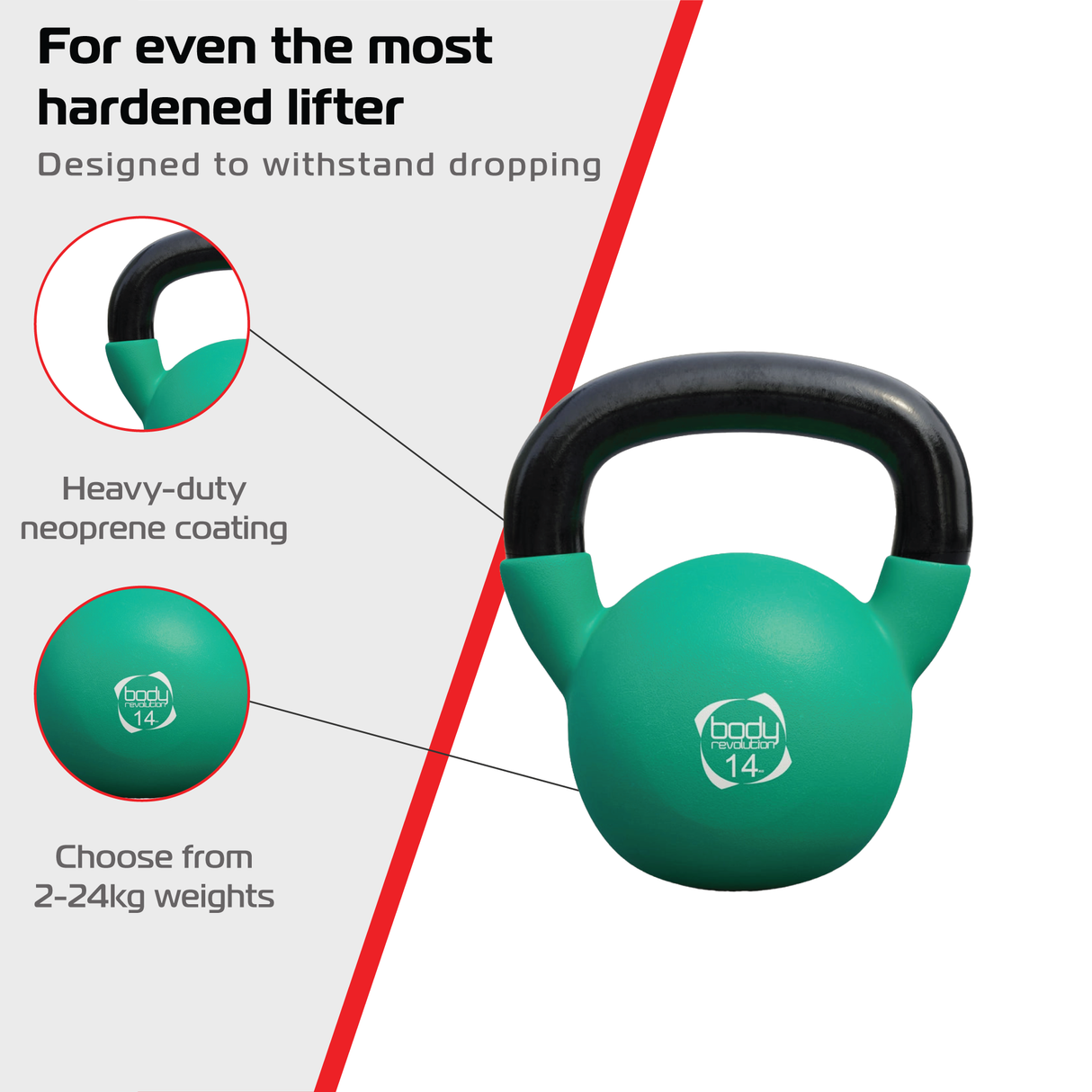 Pesa Rusa Kettlebell de Neopreno Body Revolution - 14kg