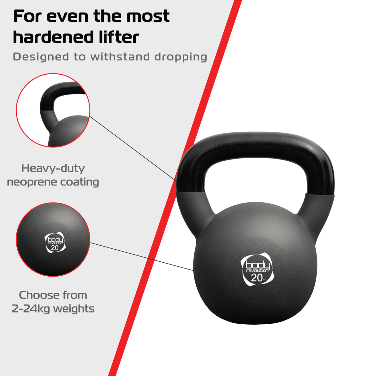 Pesa Rusa Kettlebell de Neopreno Body Revolution - 20kg