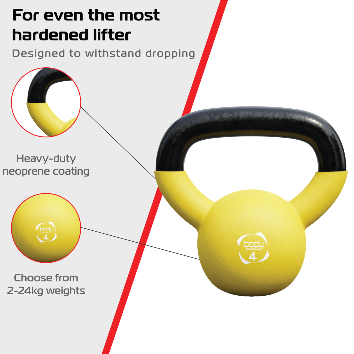 Pesa Rusa Kettlebell de Neopreno Body Revolution - 4 kg