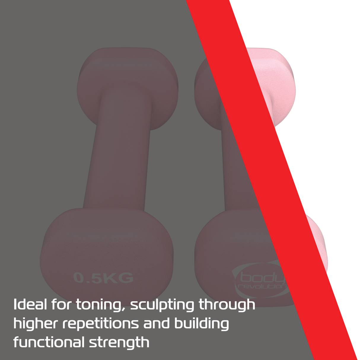 2 Mancuernas de Neopreno de 0,5 kg