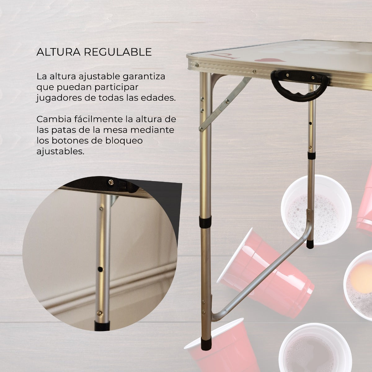 Mesa de Beer Pong Plegable de 2,4m