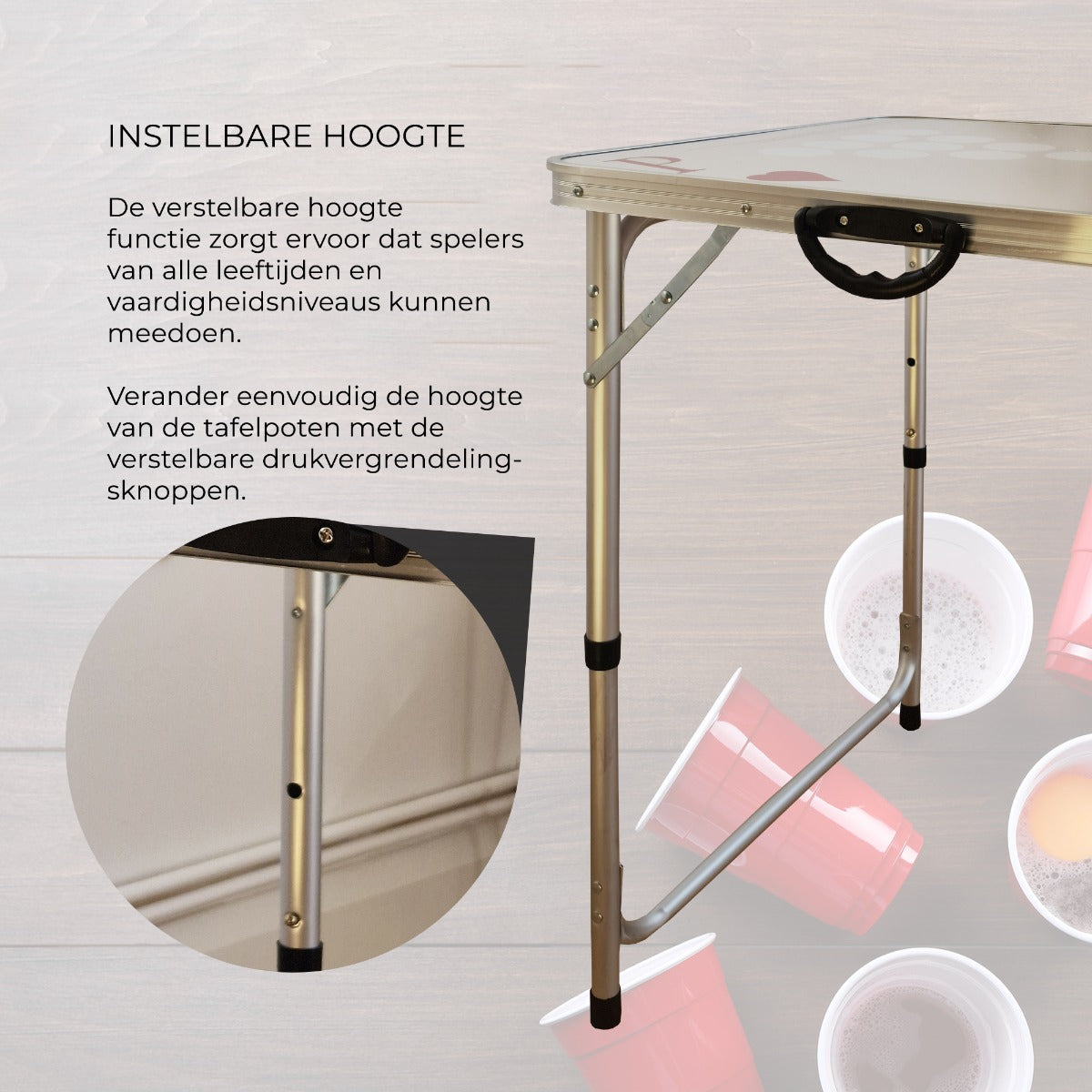 Mesa de Beer Pong Plegable de 2,4m