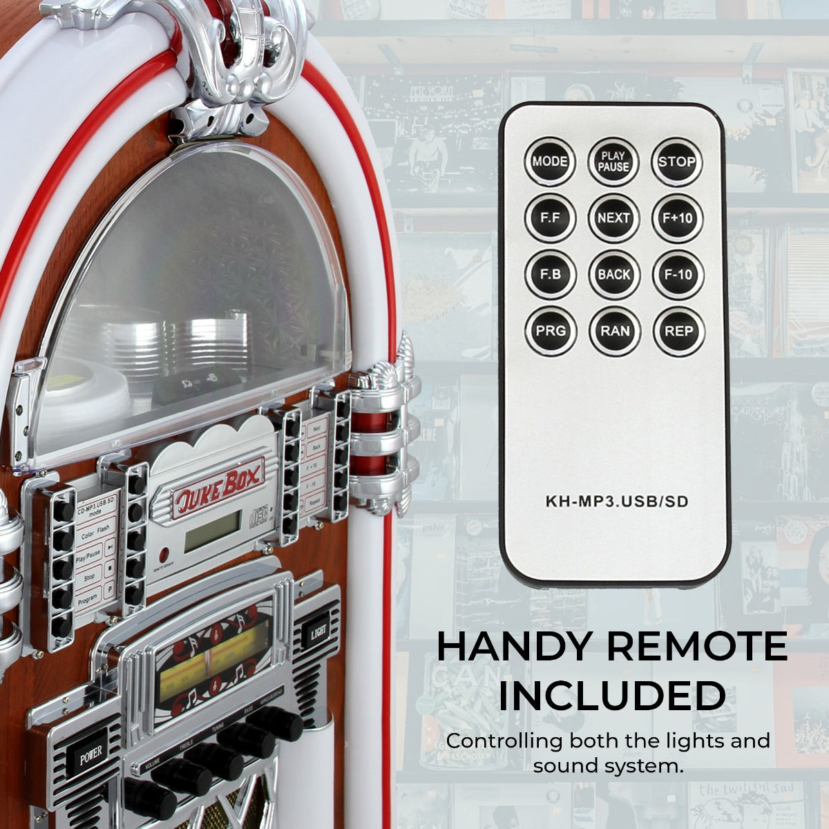 Tocadiscos Retro para CD y USB con Radio