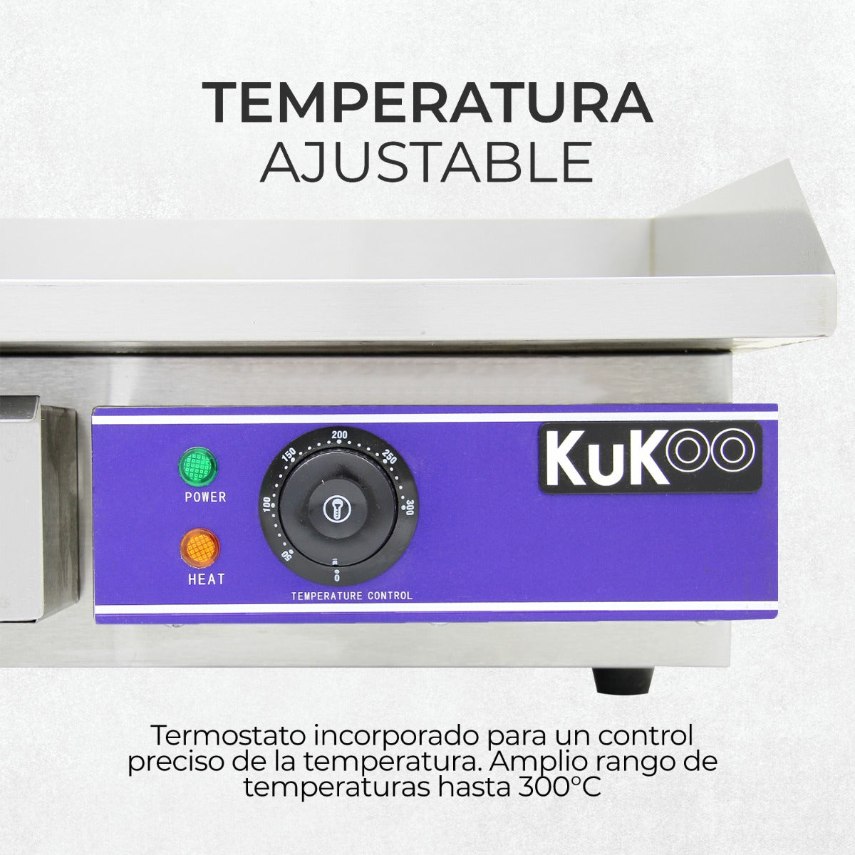 Plancha Eléctrica de Cocina Kukoo 50cm de Acero Inoxidable