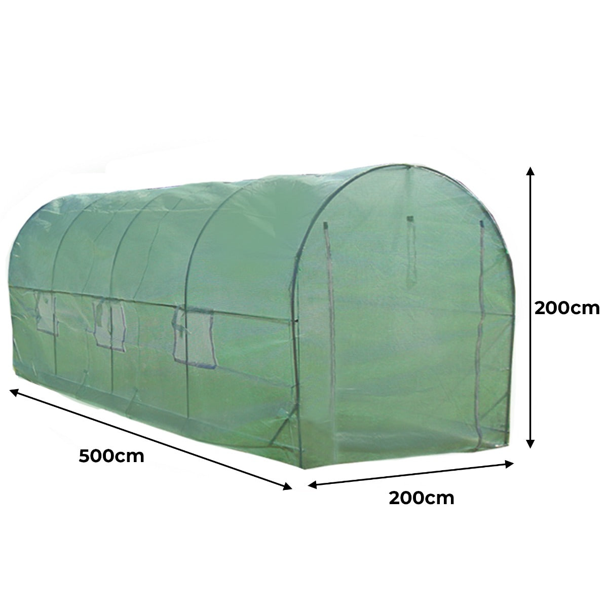 Invernadero Politúnel con Estantería Galvanizada de Jardín Carpa de Cultivo 19mm 5 x 2m