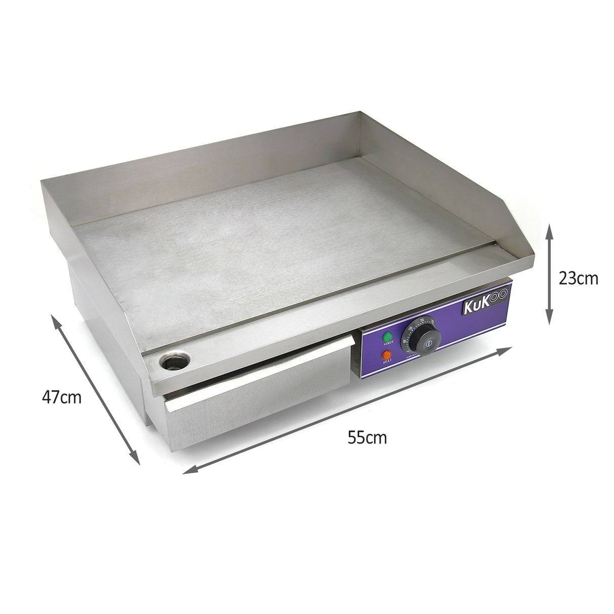 Plancha Eléctrica de Cocina Kukoo 50cm de Acero Inoxidable