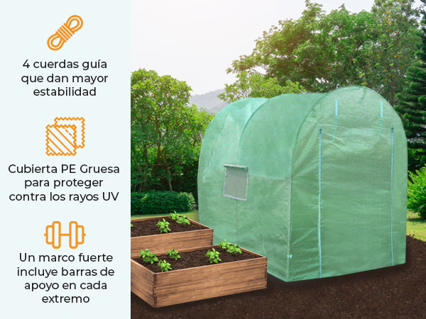 Invernadero Politúnel Galvanizado 19mm 2 x 2.5m al Aire Libre