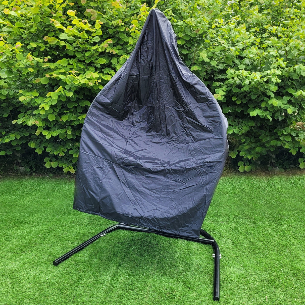 Silla Huevo Banco Colgante de Ratán Patio Exterior Interior Gris | con Cojines