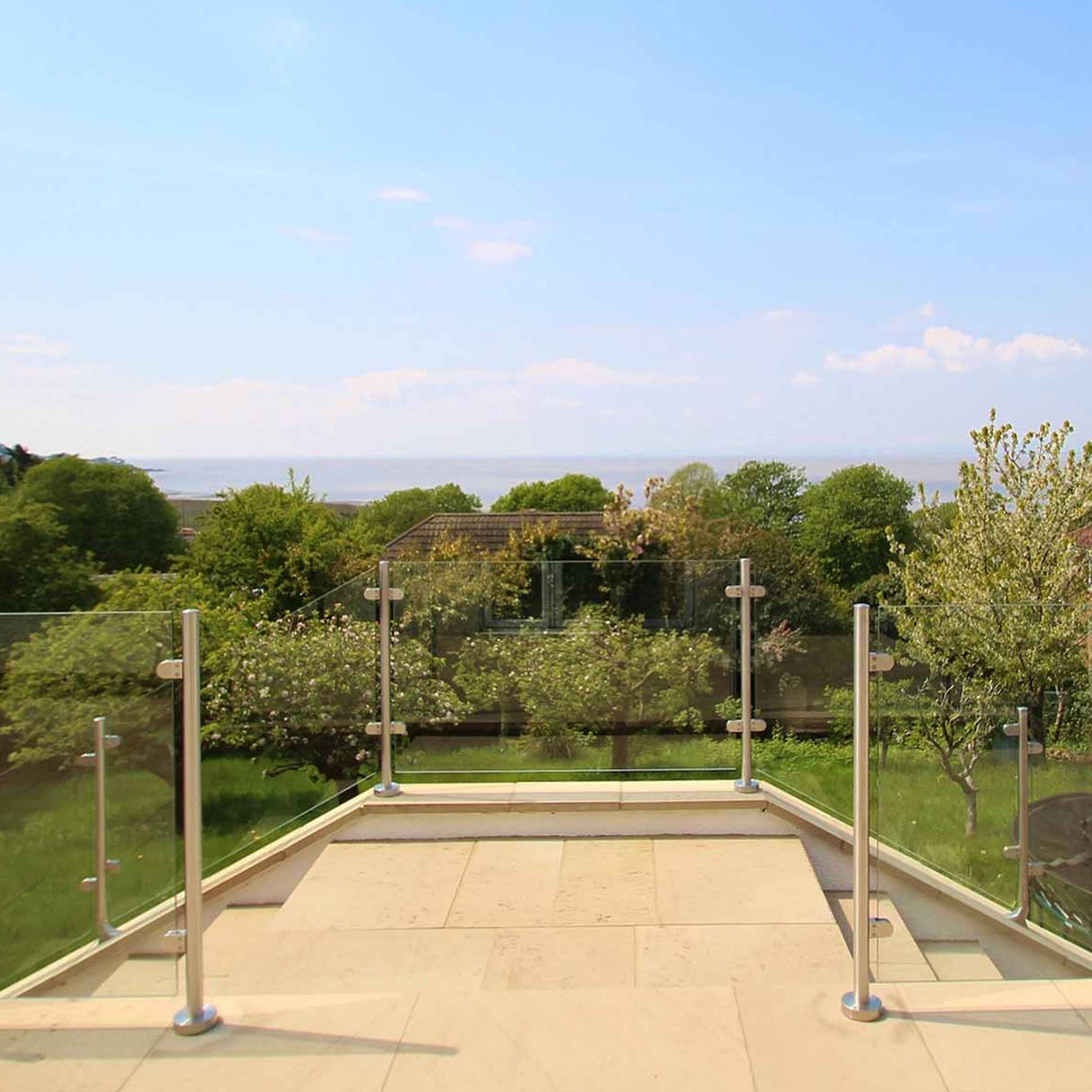 Balaustrada de Metal Cepillado Poste Final de Escalera de Acero Inoxidable 90cm