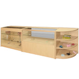 Mostrador de tienda y expositor de arce Júpiter