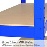 Monster Racking- Estanterías Resistentes T-Rax, Azul, 75cm Ancho x 30cm Fondo, Conjunto de 8
