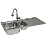 Fregadero de Cocina en Acero Inoxidable 105cm x 50cm con Grifo Padstow