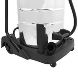 Aspiradora comercial MAXBLAST de 80 litros con cuerpo metálico brillante, ruedas negras y manguera flexible para limpieza eficiente
