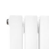 Radiador de Columna Ovalada con Espejo y Válvulas - 1800 mm x 380 mm - Blanco