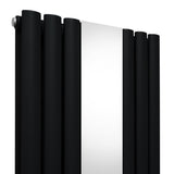 Radiador de Columna Ovalada con Espejo y Válvulas - 1800 mm x 500 mm - Negro