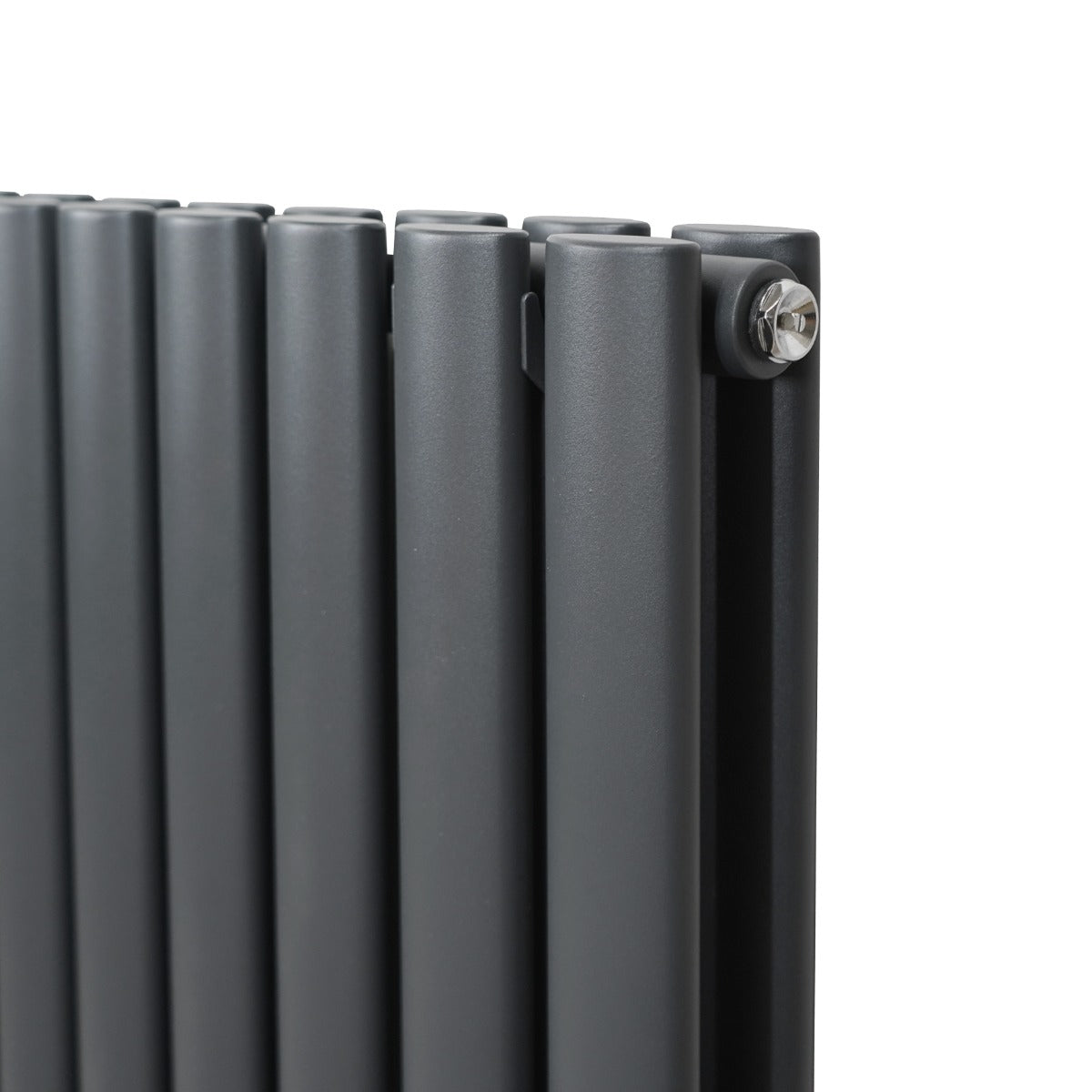 Radiador De Columna Ovalada - 600mm x 780mm - Gris Antracita & Válvulas Cromadas TRV