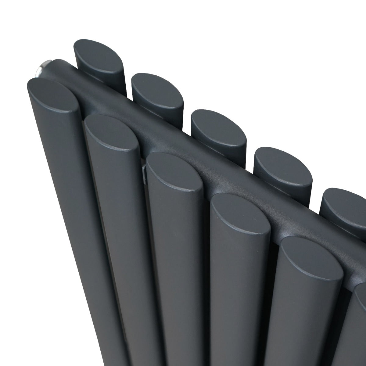 Radiador De Columna Ovalada - 600mm x 780mm - Gris Antracita & Válvulas Cromadas TRV