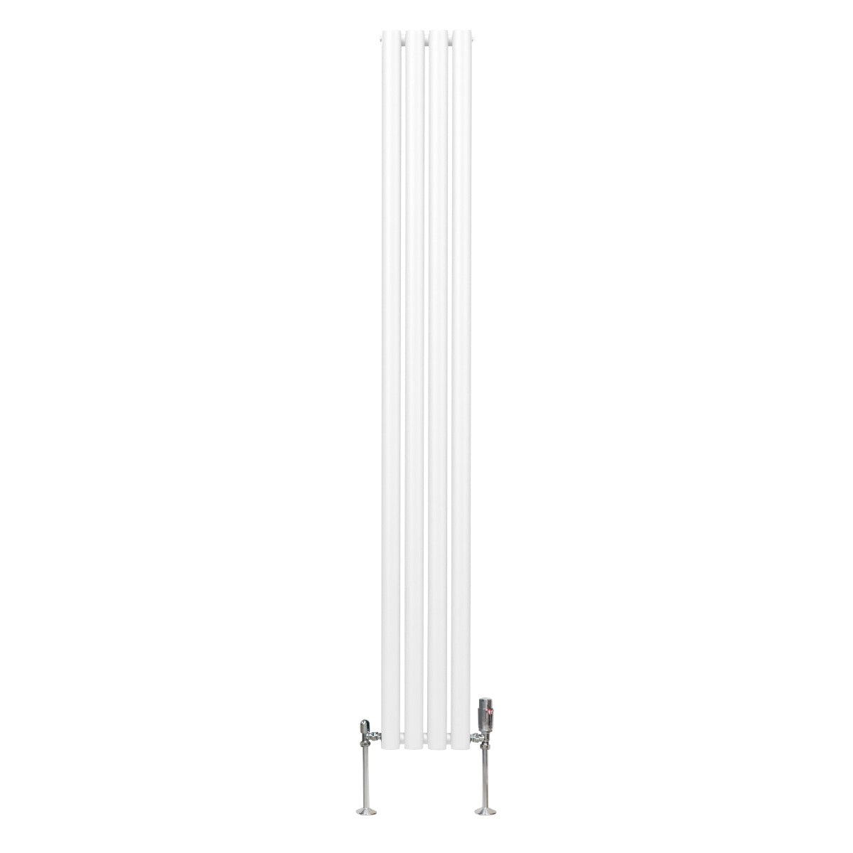 Radiador De Columna Ovalada Vertical Blanco 180cm x 24cm & Válvulas Cromadas TRV