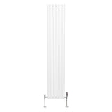 Radiador De Columna Ovalada - 1800mm x 360mm - Blanco & Válvulas Cromadas TRV