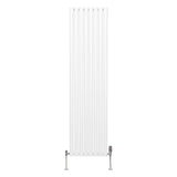 Radiador De Columna Ovalada - 1800mm x 480mm - Blanco & Válvulas Cromadas TRV