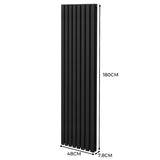 Radiador De Columna Ovalada - 1800mm x 480mm - Negro & Válvulas Cromadas TRV