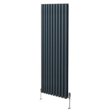 Radiador De Columna Ovalada - 1800mm x 600mm - Gris Antracita& Válvulas Cromadas TRV