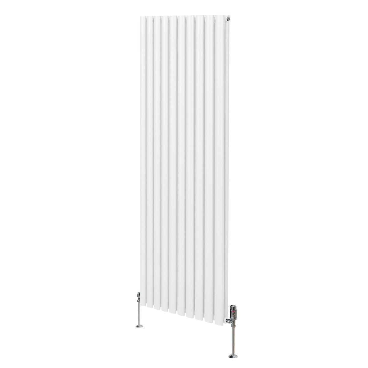 Radiador De Columna Ovalada - 1800mm x 600mm - Blanco& Válvulas Cromadas TRV