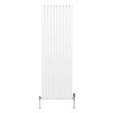 Radiador De Columna Ovalada - 1800mm x 600mm - Blanco& Válvulas Cromadas TRV