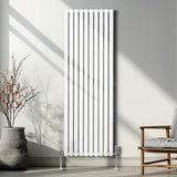 Radiador De Columna Ovalada - 1800mm x 600mm - Blanco& Válvulas Cromadas TRV