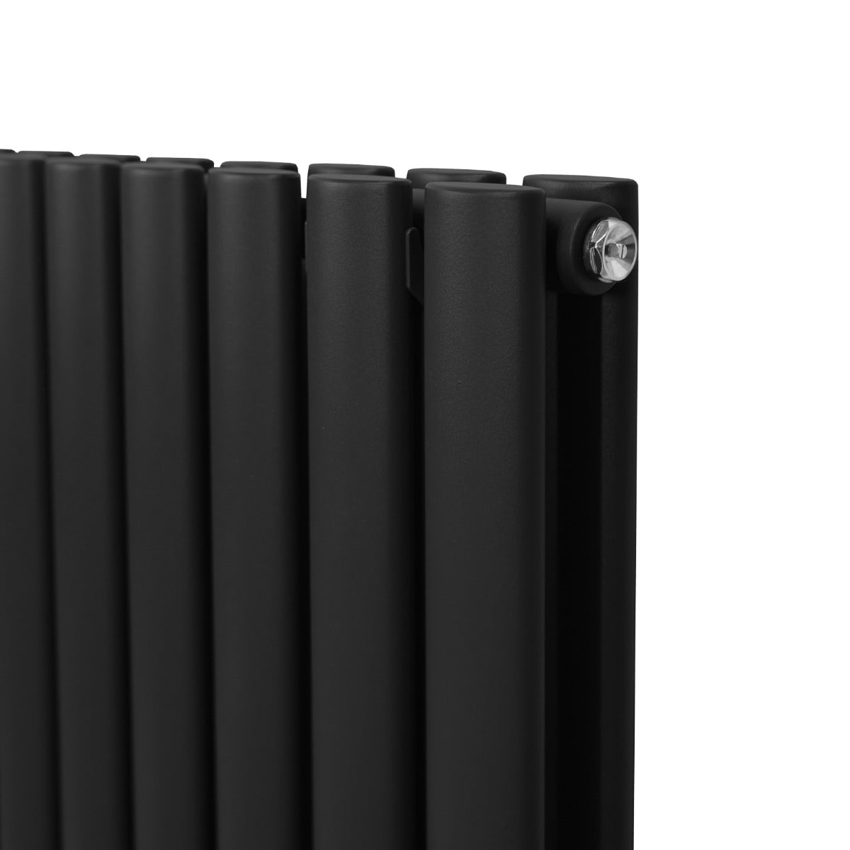 Radiador De Columna Ovalada - 1800mm x 600mm - Negro& Válvulas Cromadas TRV