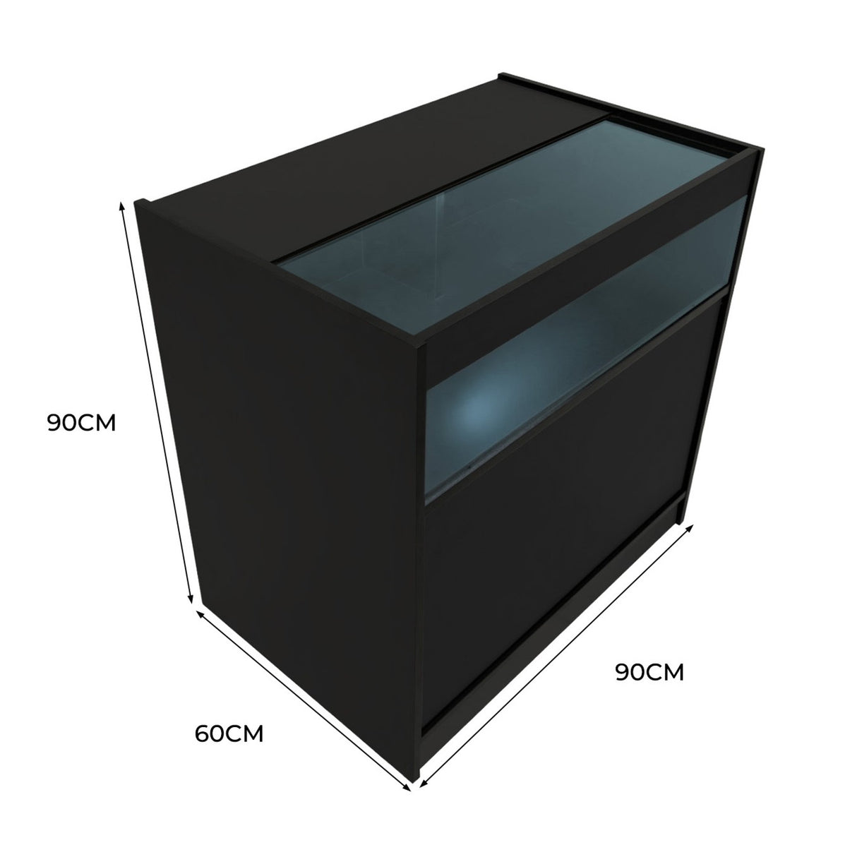 Mostrador Comercial con Luz LED B900 – Negro