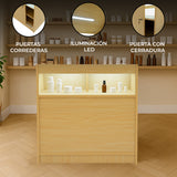 Mostrador Comercial con Luz LED B900 – Arce