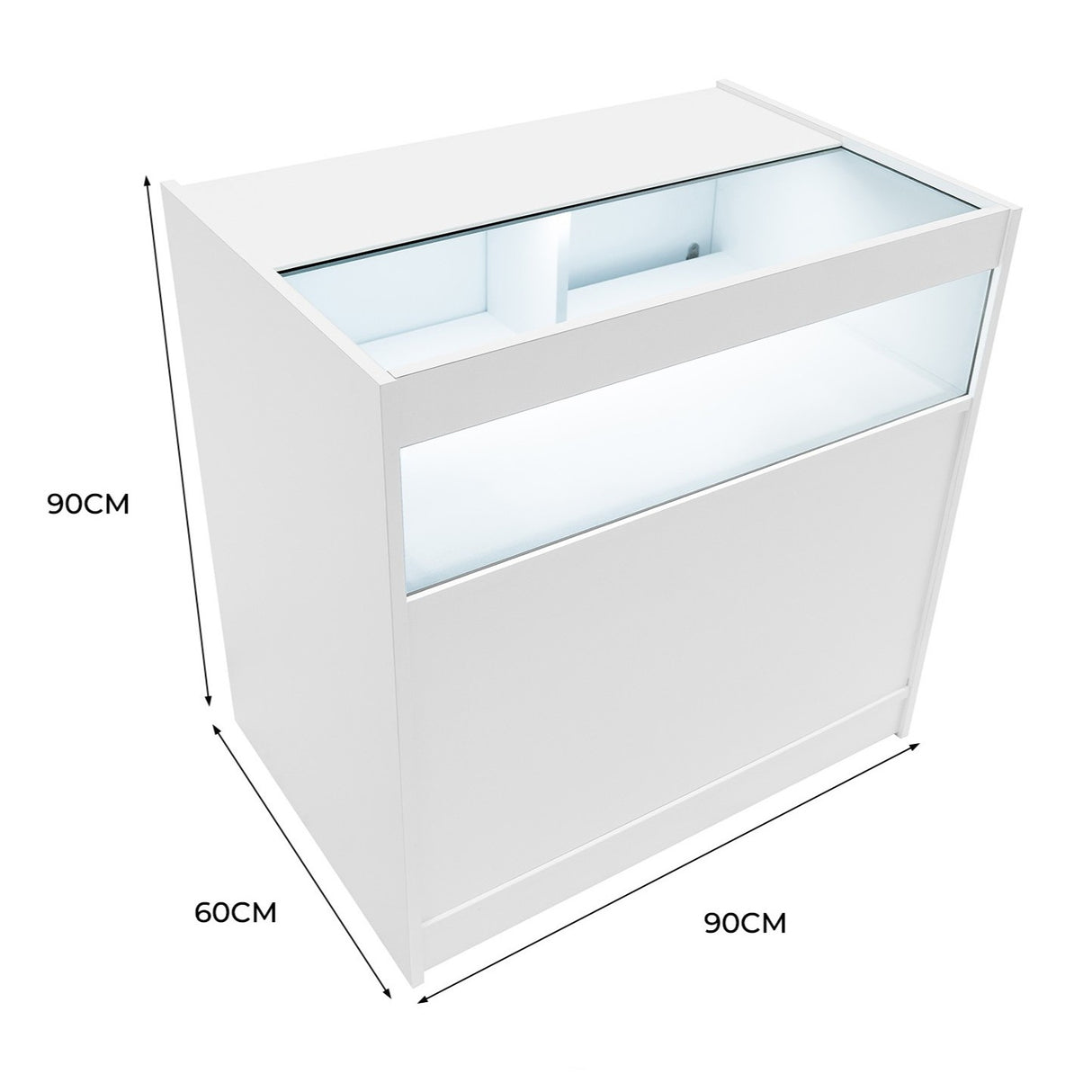 Mostrador Comercial con Luz LED B900 – Blanco