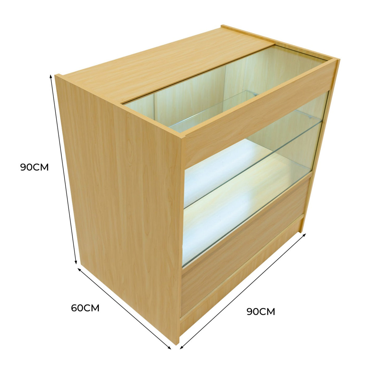 Mostrador Comercial con Luz LED C900 – Arce