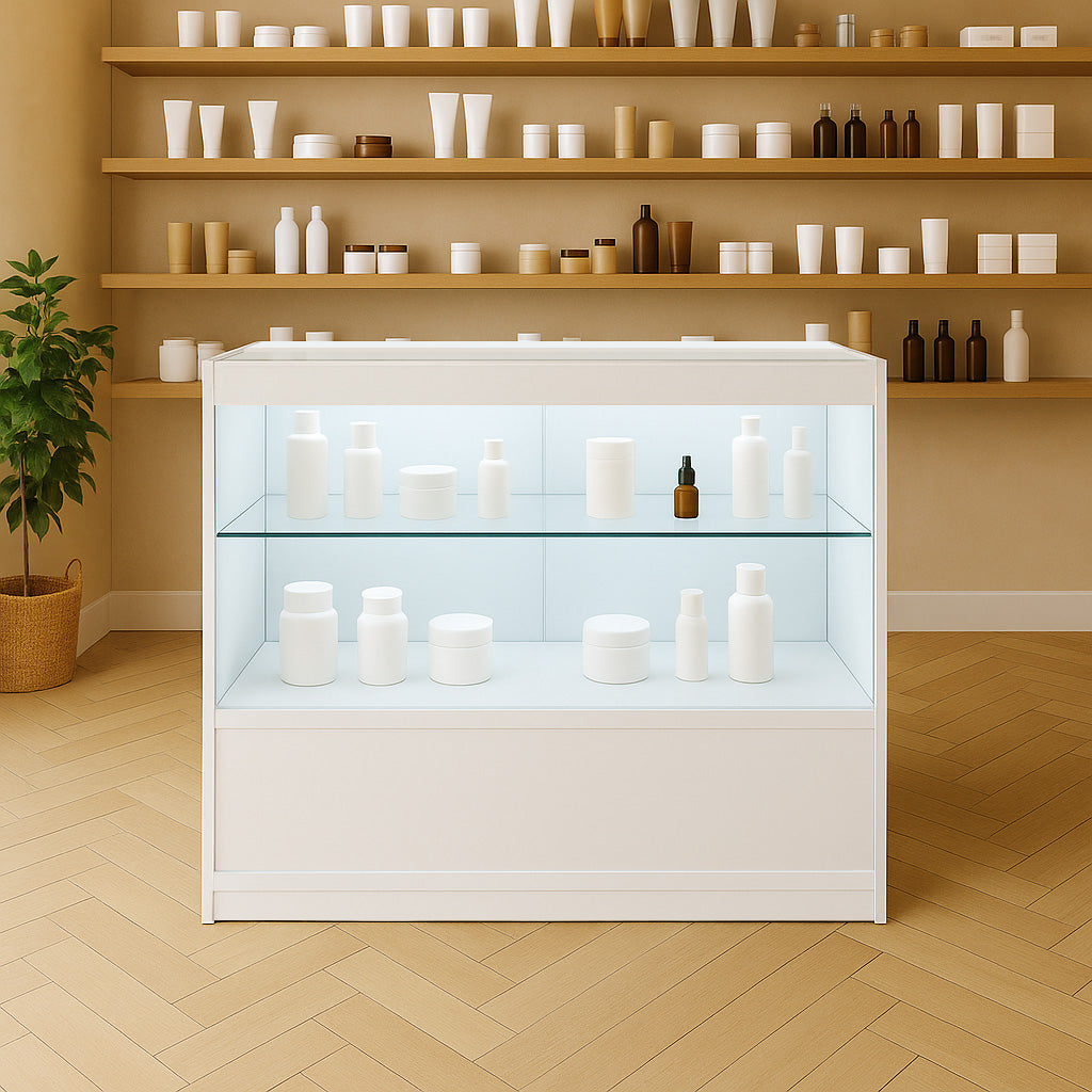 Mostrador Comercial con Luz LED C900 – Blanco
