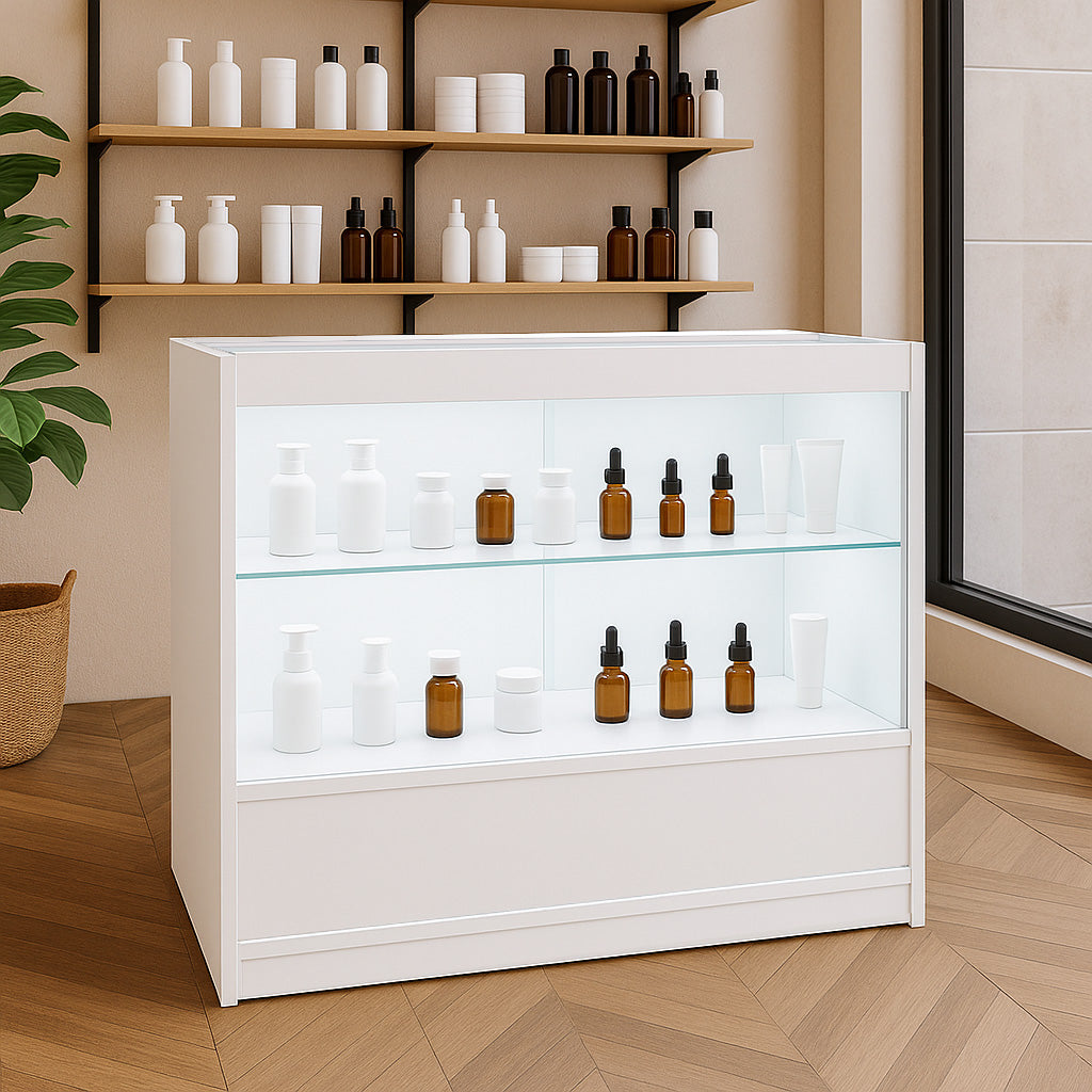 Mostrador Comercial con Luz LED C900 – Blanco