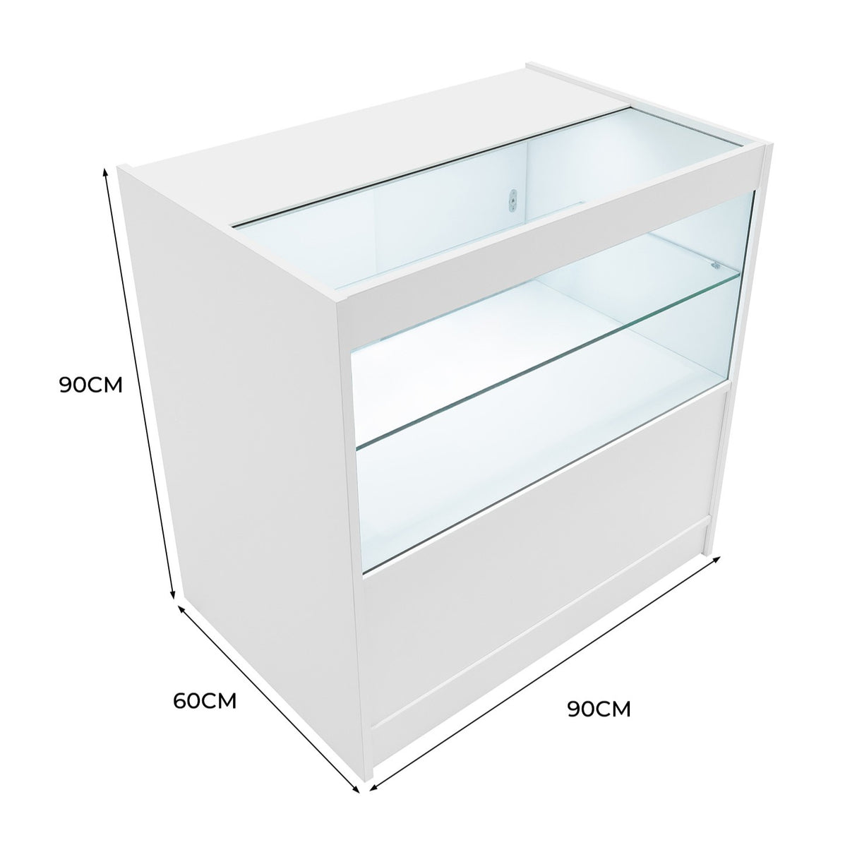 Mostrador Comercial con Luz LED C900 – Blanco